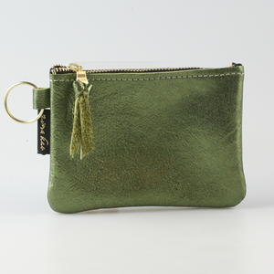 The Metallic Kara Coin Purse in Moss