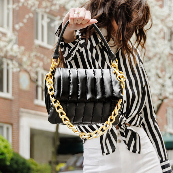 Black Bag With Gold Chain