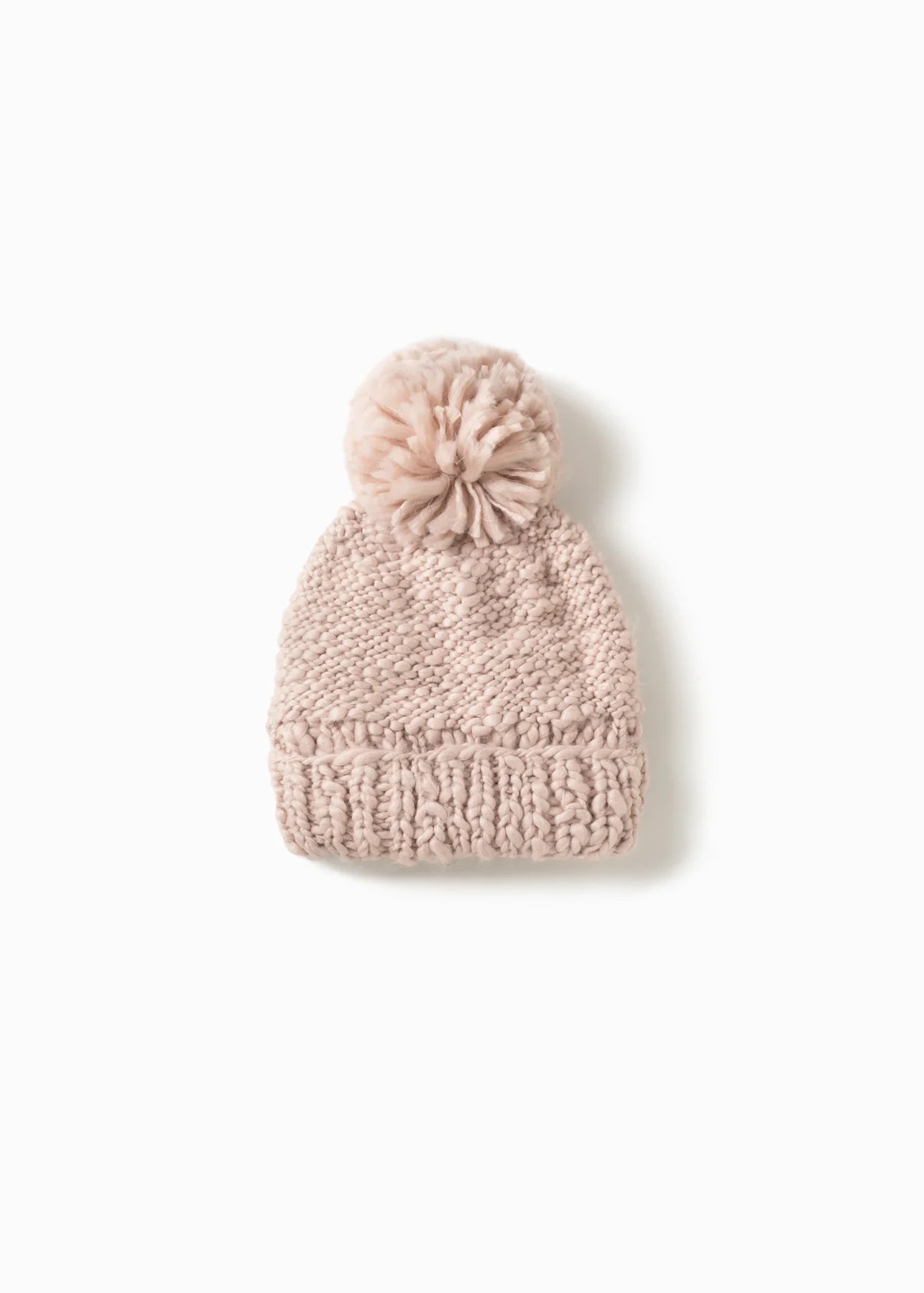 Mango Yarn Pom Pom Hat in Blush