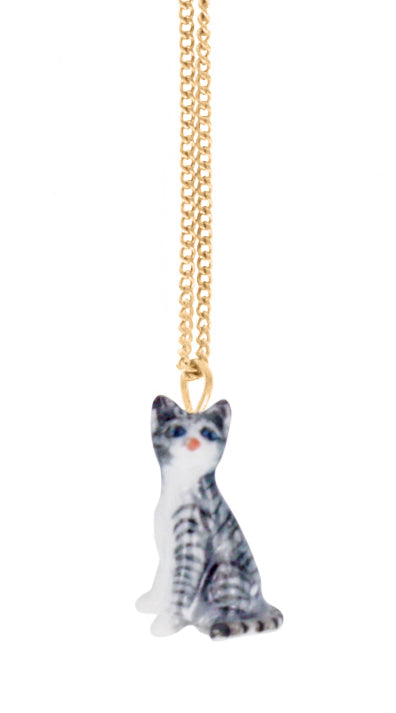 Grey Cat Mini Necklace